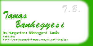 tamas banhegyesi business card